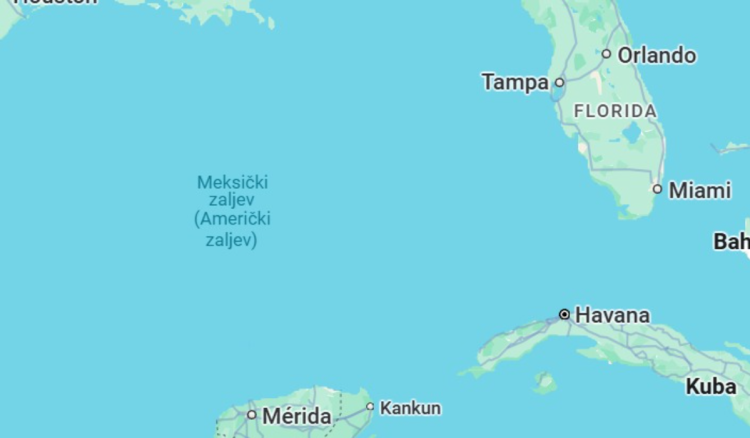 Na Google Mapsu Meksički zaljev promijenjen u Američki