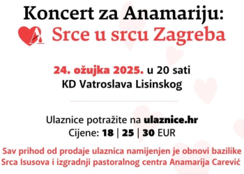 Dobrotvorni koncert “Srce u srcu Zagreba” 24. ožujka u Lisinskom