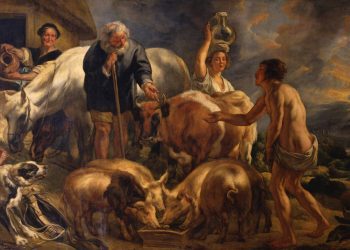 Slika Jacoba Jodaensa o biblijskom motivu Izgubljenog sina koji je prepričan umjesto preveden u novom prijvodu Biblije na hrvatski jezik.