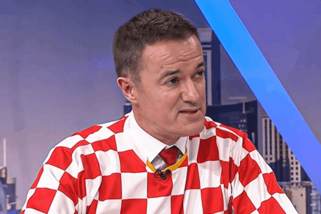 Joško Jeličić u studiju HRT-a za vrijeme SP 2022. u Katru