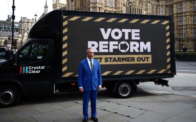 Reform UK leader Nigel Farage Photo by Henry NICHOLLS / AFP) / TO GO WITH Britain-vote-Reform