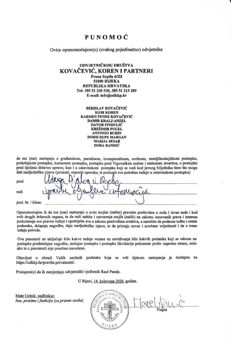 Odvjetnici Berislav Kovačević, Igor Koren, Karmen Pende Kovačević, Damir Kralj-Anzel, Davor Pindulić, Krešimir Pugel, Antonio Buhin, Doris Rupe Margan i Marija Sesar: „Mario Tomljanović nije vodio prethodnu istragu; Mati Uziniću nije bilo prijavljeno ‘neobično’ ponašanje svećenika u Stonu“