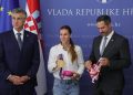 Svečani prijem u Banskim dvorima: Plenković ugostio europske medaljaše Saru Kolak i Marina Bloudeka