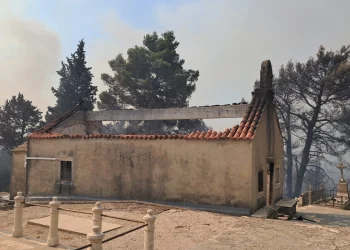 Izgorjela crkva sv. Petra i Pavla u Potomju