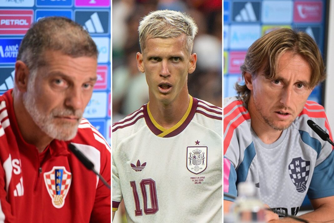Tri glavna lika za večerašnji spektakl na Poljudu: Slaven Bilić, Dani Olmo i Luka Modrić Tri glavna lika za večerašnji spektakl na Poljudu: Slaven Bilić, Dani Olmo i Luka Modrić